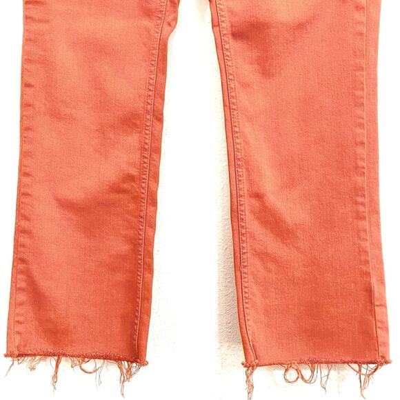 Pilcro and the Letterpress Salmon High-Rise Bootcut Raw Hem Cropped Jeans - 28 - Picture 4 of 13